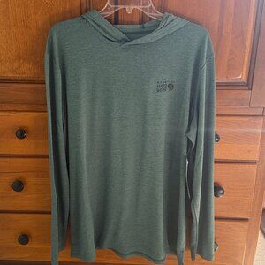 Mountain Hardwear Sunblocker Hoody Men's Large Green Long Sleeve Pullover New